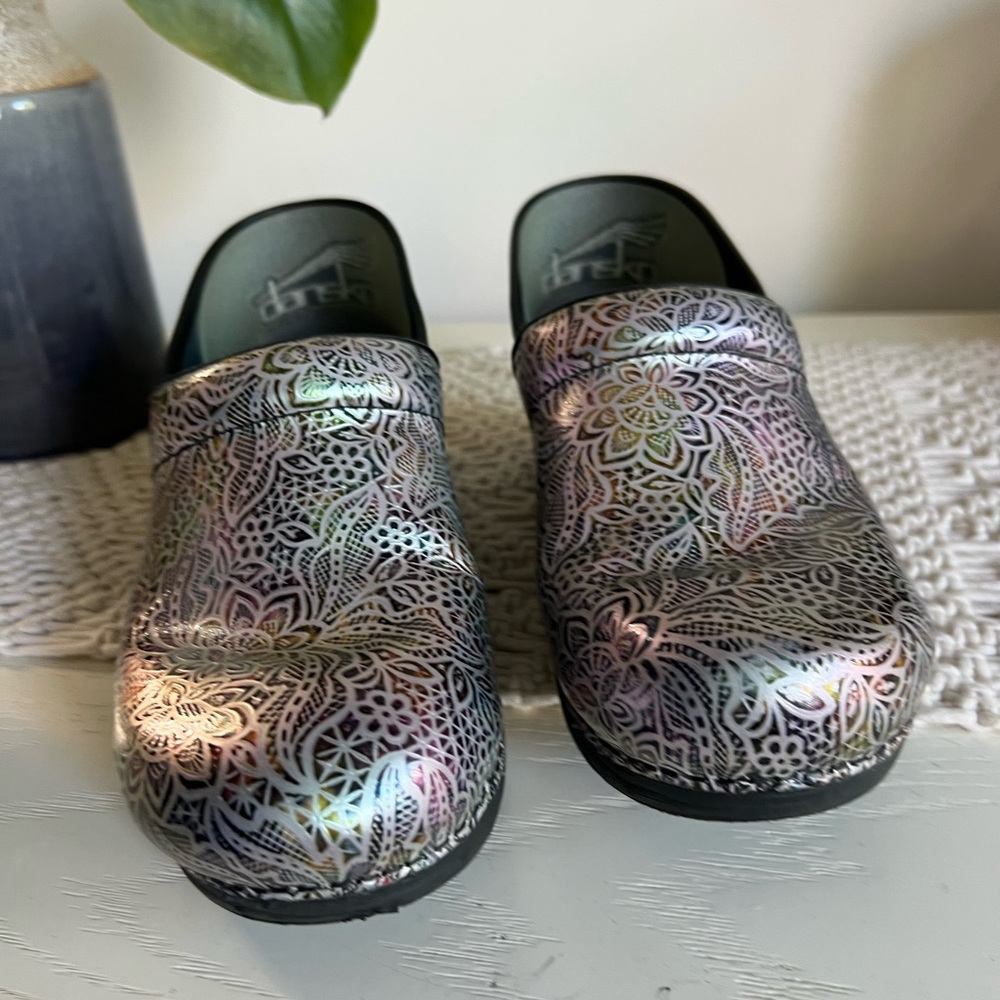 Dansko Lacy Leather Nursing Clogs - Picture 8 of 11